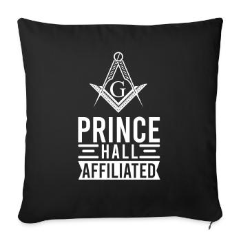 Angles et boussoles maçonniques FRANC-maçon Prince Hall - Housse de coussin décorative 45 x 45 cm - noir - Devant