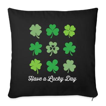 Passez un jour de chance - Housse de coussin décorative 45 x 45 cm - noir - Devant