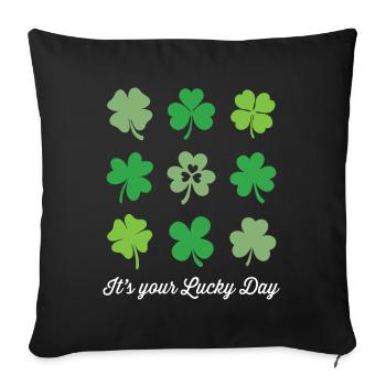 C’est votre jour de chance - Housse de coussin décorative 45 x 45 cm - noir - Devant