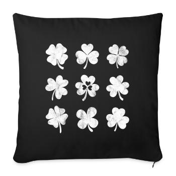 Shamrocks - Sofa pillowcase 17,3'' x 17,3'' (45 x 45 cm) - black - Front