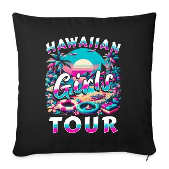 Hawaiian Girls Tour - Sofa pillowcase 17,3'' x 17,3'' (45 x 45 cm) - black - Front