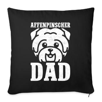 Affenpinscher Dad Monkey Terrier Dogs Gift - Sofa pillowcase 17,3'' x 17,3'' (45 x 45 cm) - black - Front