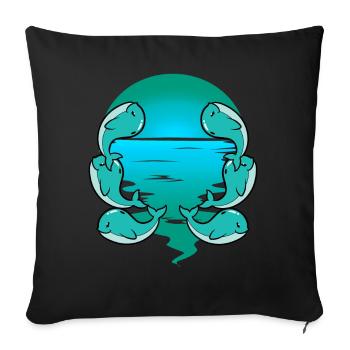 Baby, Whale, Fish, Marine Mammals, Children, Toddler - Sofa pillowcase 17,3'' x 17,3'' (45 x 45 cm) - black - Front