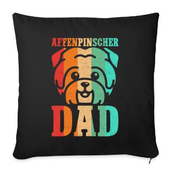 Affenpinscher Dad Monkey Terrier Dog Gift - Sofa pillowcase 17,3'' x 17,3'' (45 x 45 cm) - black - Front