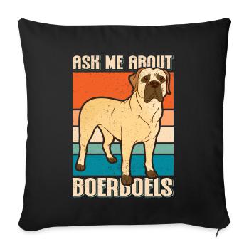 Boerboel chien chien propriétaire cadeau - Housse de coussin décorative 45 x 45 cm - noir - Devant