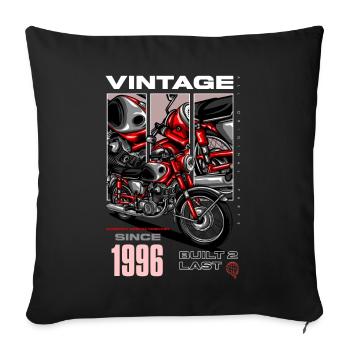 Vintage Motorcycle Bikers Motorbike Birthday 1996 - Sofa pillowcase 17,3'' x 17,3'' (45 x 45 cm) - black - Front
