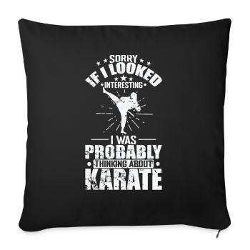 Je pensais au karaté - Housse de coussin décorative 45 x 45 cm - noir - Devant