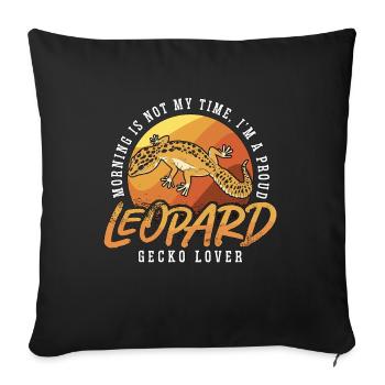 Léopard Gecko Lover Morning Is Not My Time Geckos - Housse de coussin décorative 45 x 45 cm - noir - Devant