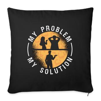 Léopard Gecko Amant Mon Problème Mon Pictogramme Papa - Housse de coussin décorative 45 x 45 cm - noir - Devant