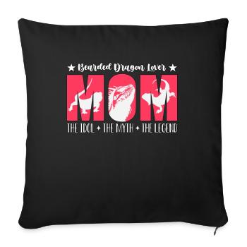Barbu Dragon amant maman l’idole herpétologiste - Housse de coussin décorative 45 x 45 cm - noir - Devant