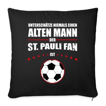 Alter Mann - St. Pauli Fan | Retro Vintage Design - Sofakissenbezug 45 x 45 cm - Schwarz - Vorne