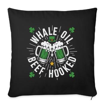 Whale Oil Beef Hooked - Sofa pillowcase 17,3'' x 17,3'' (45 x 45 cm) - black - Front