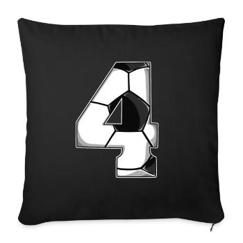 4th Birthday Football - Sofa pillowcase 17,3'' x 17,3'' (45 x 45 cm) - black - Front