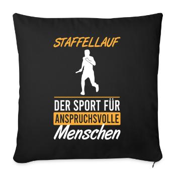 Relay race for the demanding - Sofa pillowcase 17,3'' x 17,3'' (45 x 45 cm) - black - Front