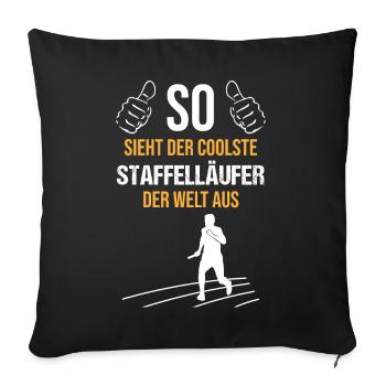 Coolest relay runner in the world - Sofa pillowcase 17,3'' x 17,3'' (45 x 45 cm) - black - Front
