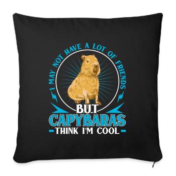 Capybara Find Me Cool Amérique du Sud Capybara - Housse de coussin décorative 45 x 45 cm - noir - Devant