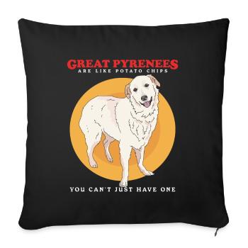 Chien de montagne des Pyrénées propriétaires de chiens chien cadeau - Housse de coussin décorative 45 x 45 cm - noir - Devant