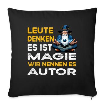 Les gens qui pensent le livre de l’auteur magique - Housse de coussin décorative 45 x 45 cm - noir - Devant