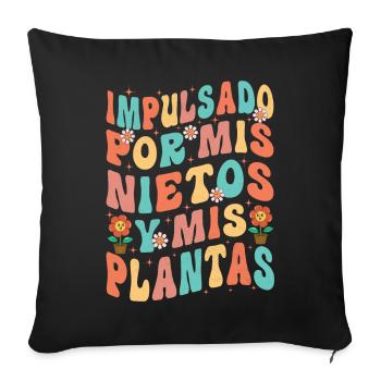 Powered by Grandchildren And Plants Design - Sofa pillowcase 17,3'' x 17,3'' (45 x 45 cm) - black - Front