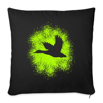 Flying Duck – Parfait pour les chasseurs et les amoureux de la nature - Housse de coussin décorative 45 x 45 cm - noir - Devant