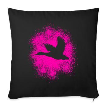 Flying Duck – Parfait pour les chasseurs et les amoureux de la nature - Housse de coussin décorative 45 x 45 cm - noir - Devant
