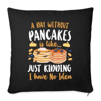 Amoureux des crêpes Les enfants Une journée sans - Housse de coussin décorative 45 x 45 cm - noir - Devant