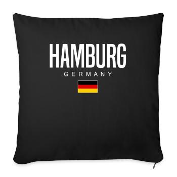 Hambourg - Housse de coussin décorative 45 x 45 cm - noir - Devant