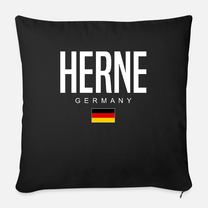 Herne - Sofakissenbezug 45 x 45 cm - Schwarz