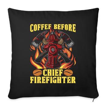 Chief Firefighter Coffee Firefighter Coffee Lover - Sofakissenbezug 45 x 45 cm - Schwarz - Vorne