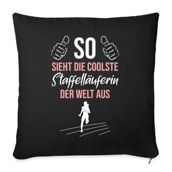 Meilleur coureur du monde - Cool et imbattable - Housse de coussin décorative 45 x 45 cm - noir - Devant