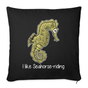 Hippocampe Hippocampe Plage des Hippocampes - Housse de coussin décorative 45 x 45 cm - noir - Devant