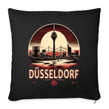 Dusseldorf Skyline Heart Love Home - Sofa pillowcase 17,3'' x 17,3'' (45 x 45 cm) - black - Front