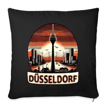 Dusseldorf Skyline Heart Love Home - Sofa pillowcase 17,3'' x 17,3'' (45 x 45 cm) - black - Front
