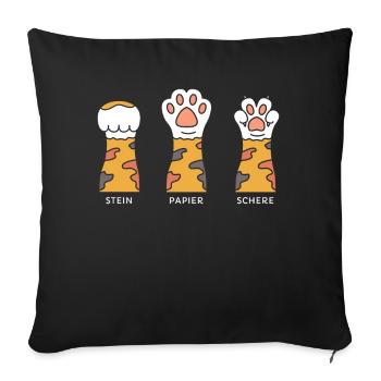Stone Paper Scissors - Sofa pillowcase 17,3'' x 17,3'' (45 x 45 cm) - black - Front