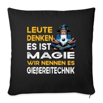 Les gens pensent à la technologie de la fonderie magique - Housse de coussin décorative 45 x 45 cm - noir - Devant