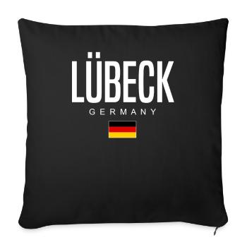Lübeck - Housse de coussin décorative 45 x 45 cm - noir - Devant