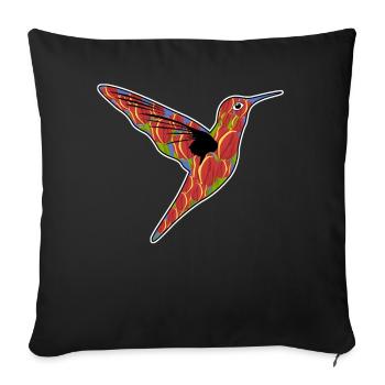 Humming-Bird Tulips Flowers - Sofa pillowcase 17,3'' x 17,3'' (45 x 45 cm) - black - Front