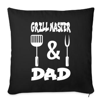 Grillmaster Papa BBQ Grill Griller Barbecue Fumoir - Housse de coussin décorative 45 x 45 cm - noir - Devant