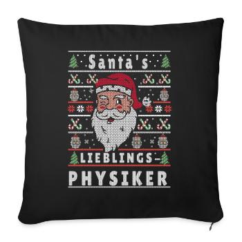 Noël moche LE PHYSICIEN PRÉFÉRÉ DU PÈRE NOËL - Housse de coussin décorative 45 x 45 cm - noir - Devant