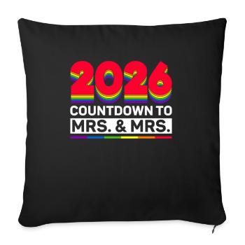 Gay Pride 2026 Mariage Mariage gay - Housse de coussin décorative 45 x 45 cm - noir - Devant