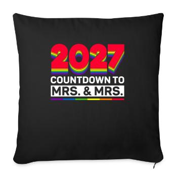 Gay Pride 2027 Mariage Mariage gay - Housse de coussin décorative 45 x 45 cm - noir - Devant