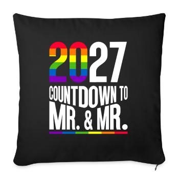 Gay Pride 2027 Wedding Gay Marriage - Sofa pillowcase 17,3'' x 17,3'' (45 x 45 cm) - black - Front