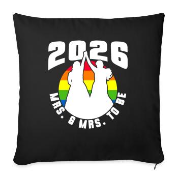 Gay Pride 2026 Mariage Mariage gay - Housse de coussin décorative 45 x 45 cm - noir - Devant