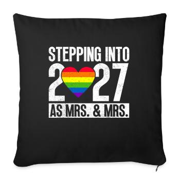 Gay Pride 2027 Wedding Gay Marriage - Sofa pillowcase 17,3'' x 17,3'' (45 x 45 cm) - black - Front