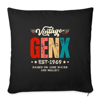 Gen X - Vintage Retro Style - Sofa pillowcase 17,3'' x 17,3'' (45 x 45 cm) - black - Front