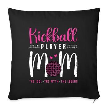Joueur de kickball Maman L’idole L’amateur de kickball - Housse de coussin décorative 45 x 45 cm - noir - Devant