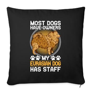 Eurasier has staff Eurasian Spitz - Sofa pillowcase 17,3'' x 17,3'' (45 x 45 cm) - black - Front