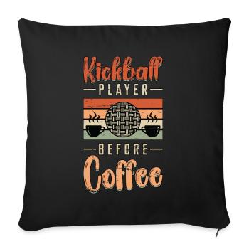 Joueur de kickball avant l’amateur de café de l’équipe de kickball - Housse de coussin décorative 45 x 45 cm - noir - Devant