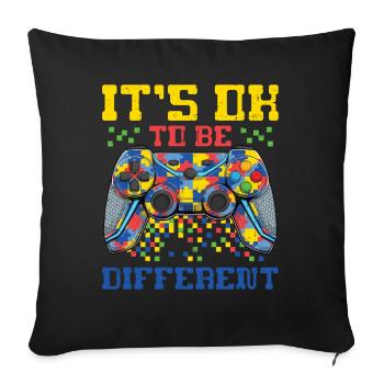 Autisme - Housse de coussin décorative 45 x 45 cm - noir - Devant