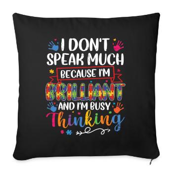 Autisme - Housse de coussin décorative 45 x 45 cm - noir - Devant